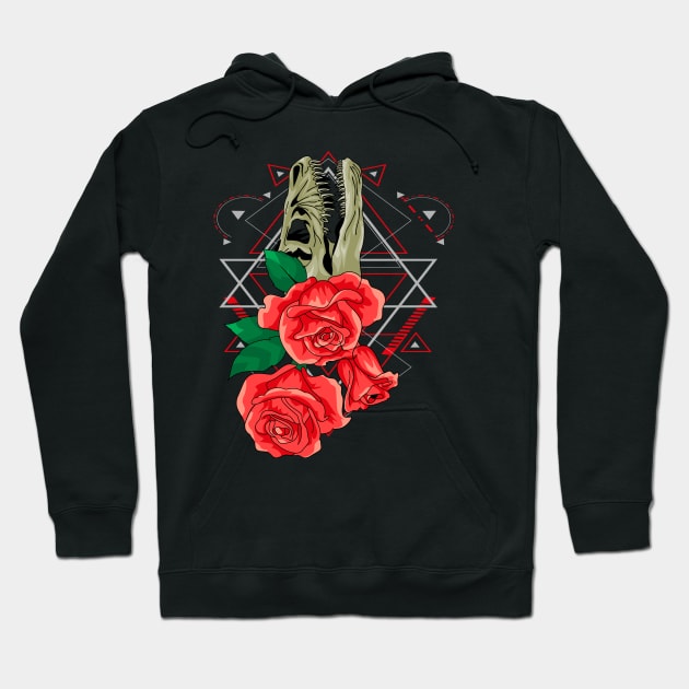 skull and rose Hoodie by SHINIGAMII
